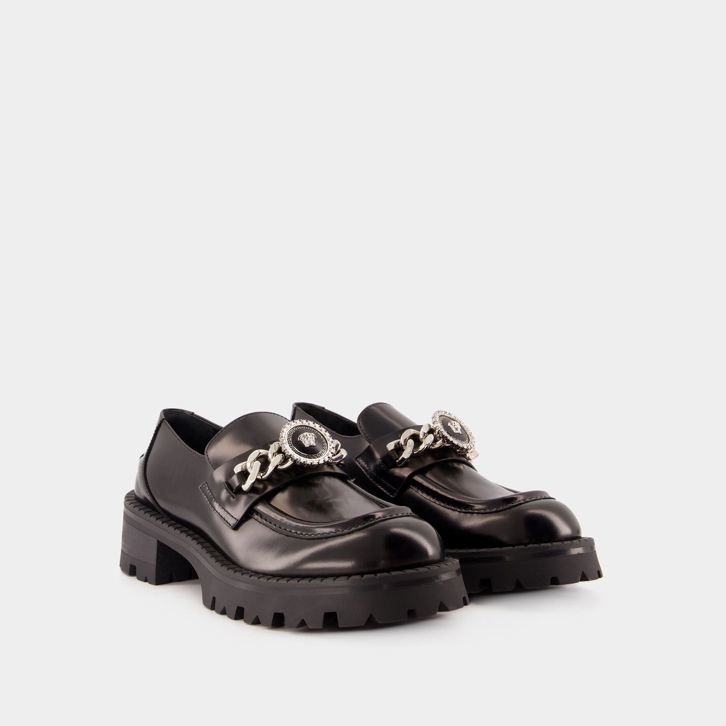 Alia Flat Shoes - Versace - Leather - Black