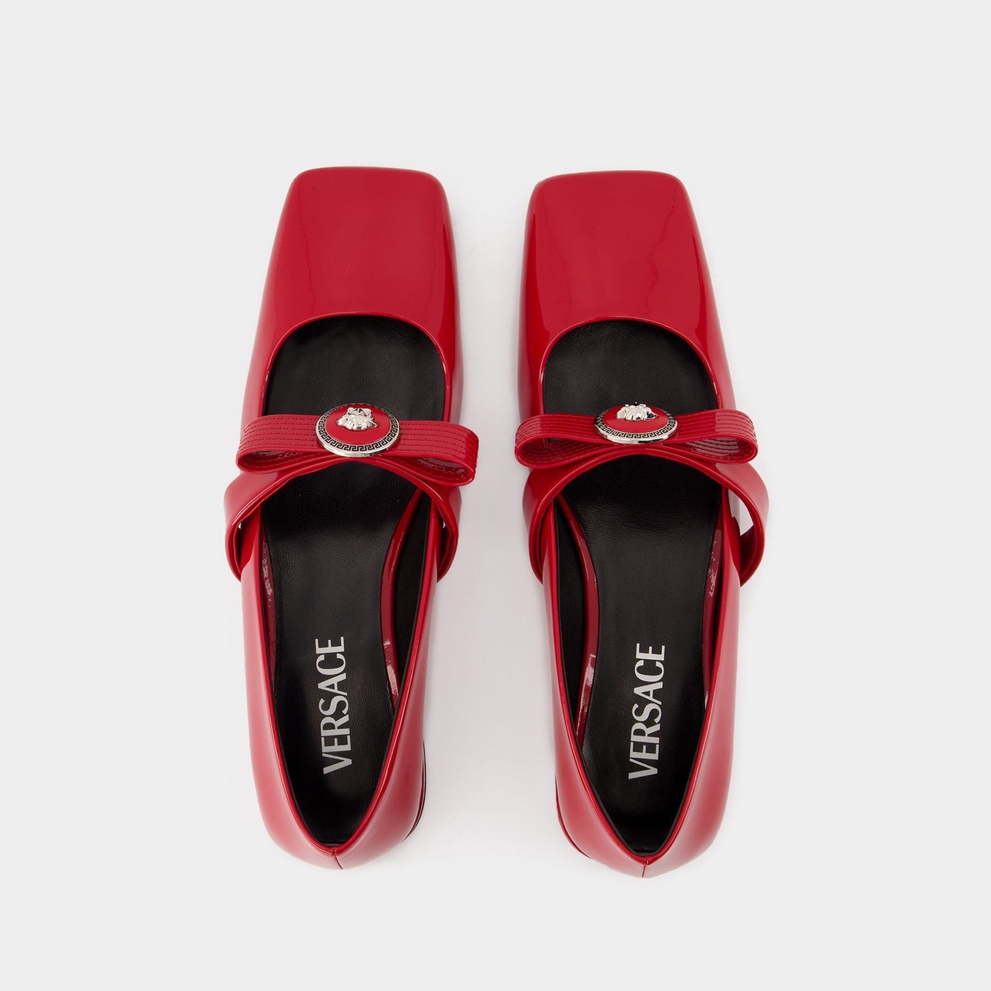 Gianni Ribbon Flat Shoes - Versace - Leather - Red