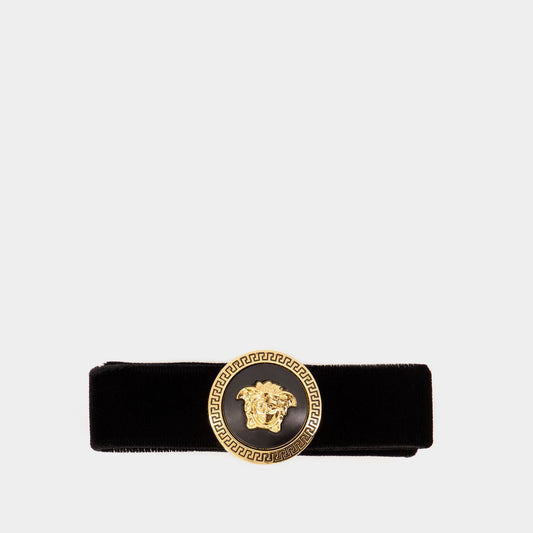 Plain Velvet Tv Ribbon Tassel Hair Clips - Versace - Others - Black