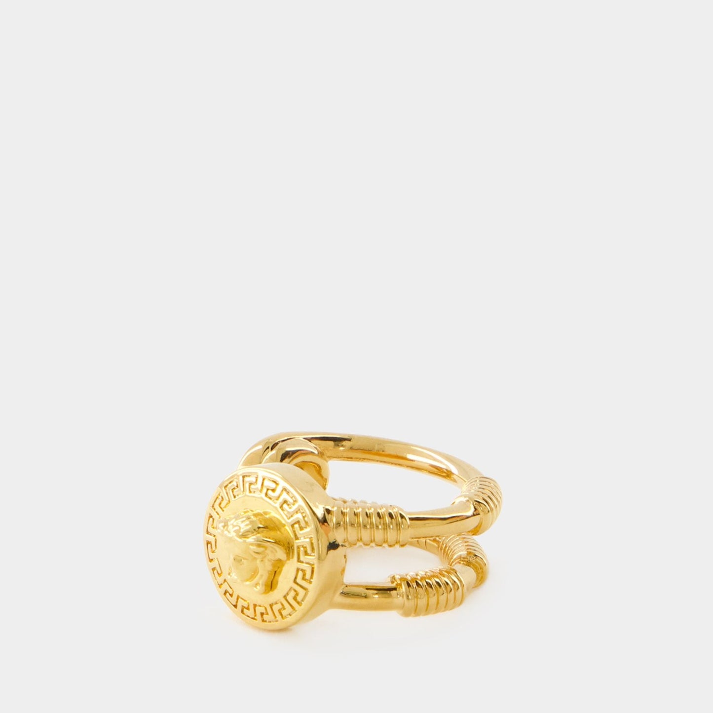 Medusa Safety Pin Ring - Versace - Metal - Gold