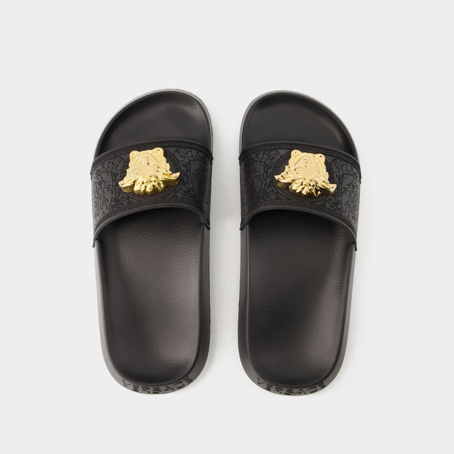 Medusa Pool Slides - Versace - Rubber - Black