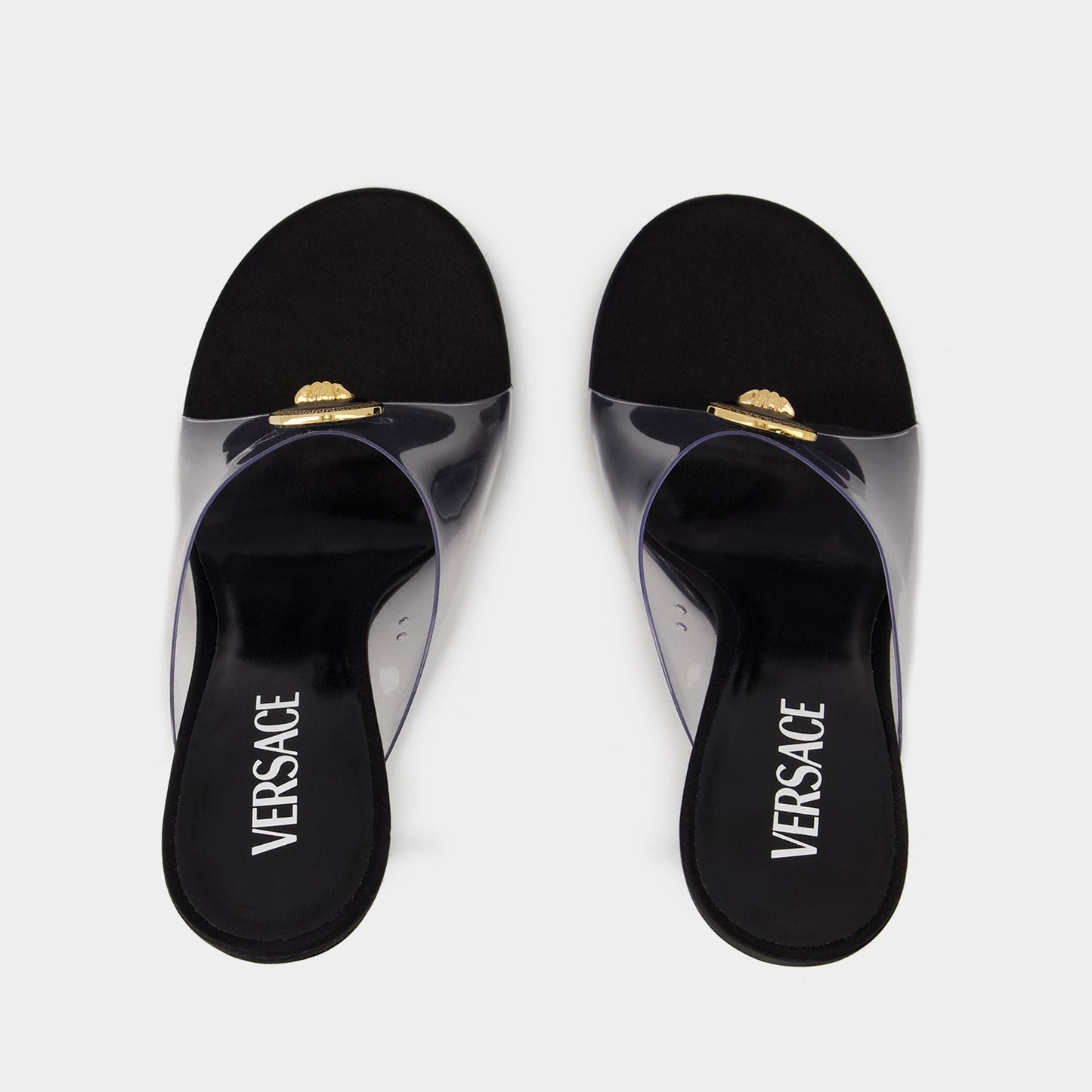 Evening Slides - Versace - Fabric - Transparent/Black