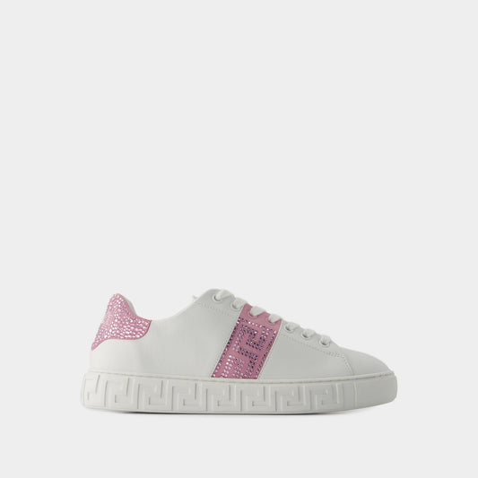 La Greca Sneakers - Versace - Leather - White/Pink