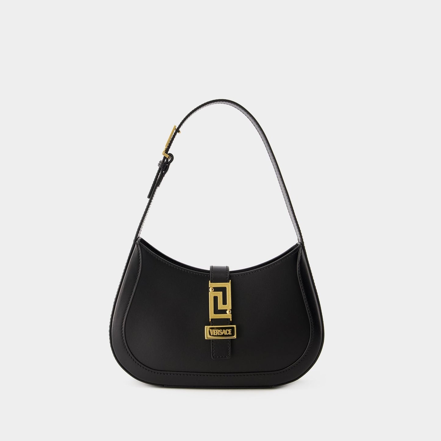 Greca Goddess Small Hobo Bag - Versace - Leather - Black