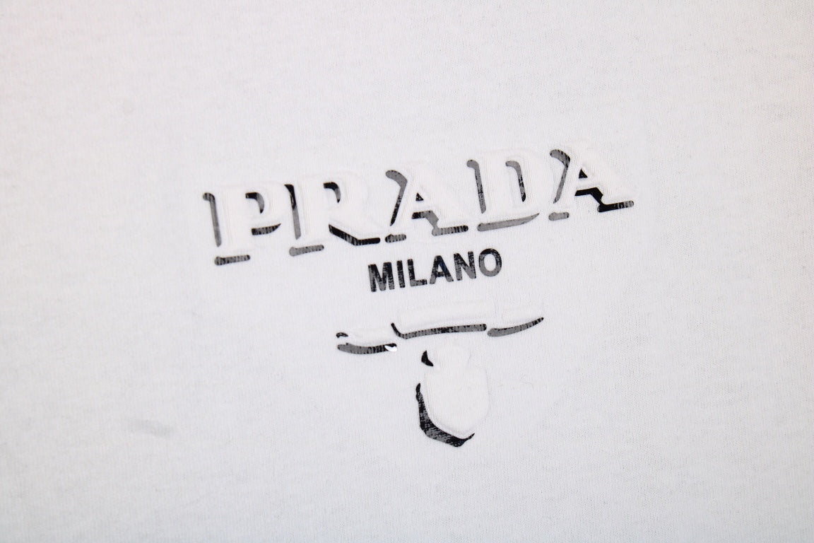 Chic White Prada Milano T-Shirt