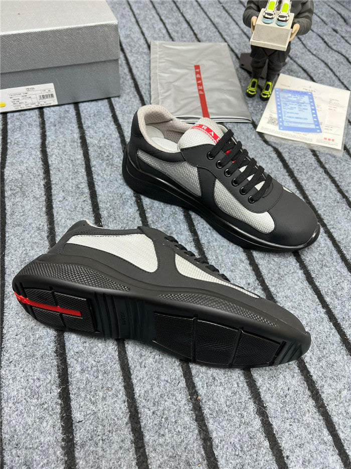 PRADA America's Cup Soft Rubber Sneakers in Black and Silver