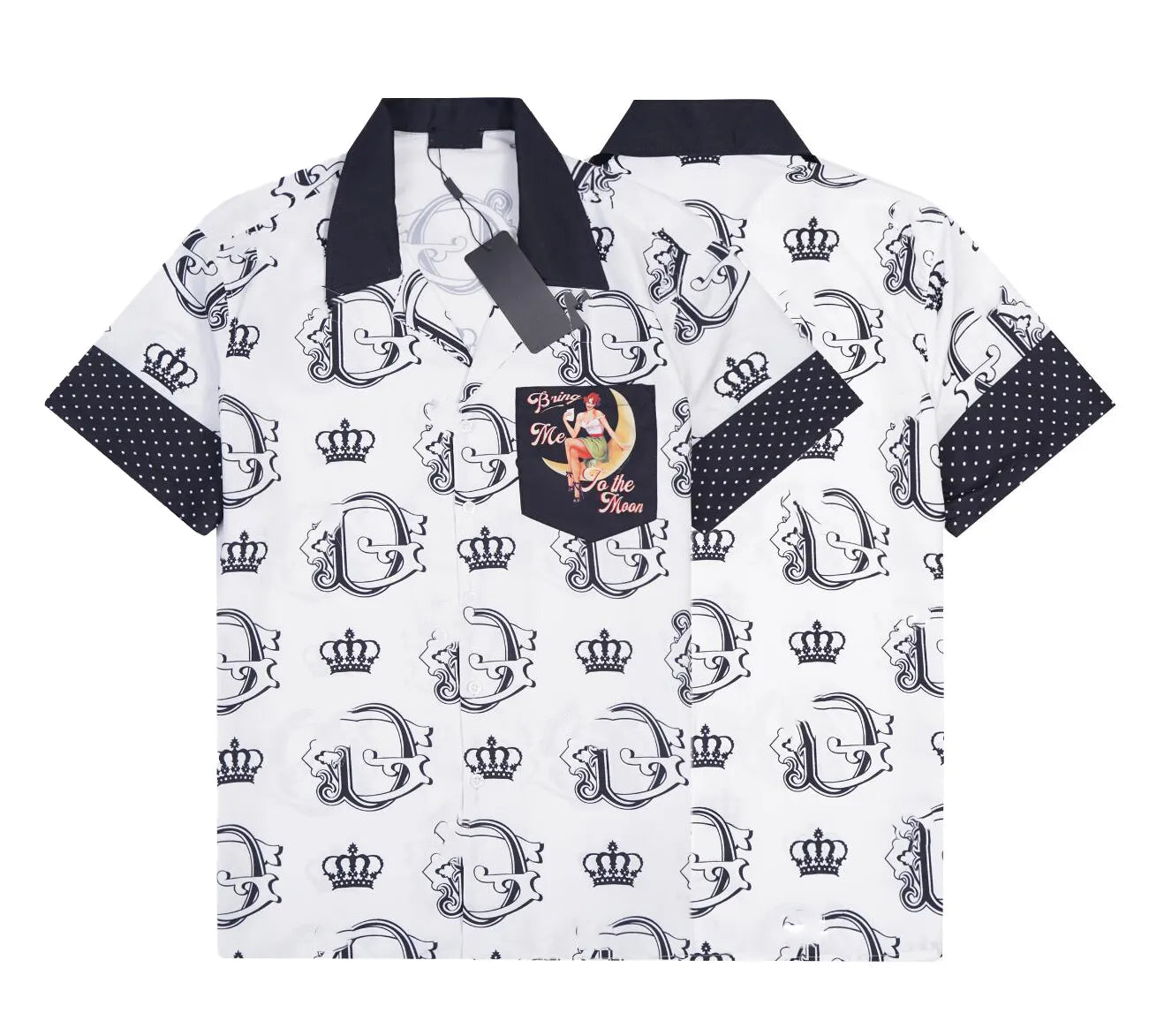 DOLCE & GABBANA || DG Logo Marina-Print Polo Shirt