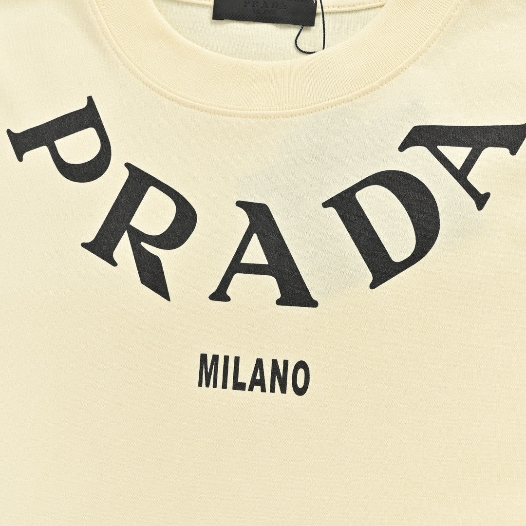 Chic Cream Prada T-Shirt with Statement Branding