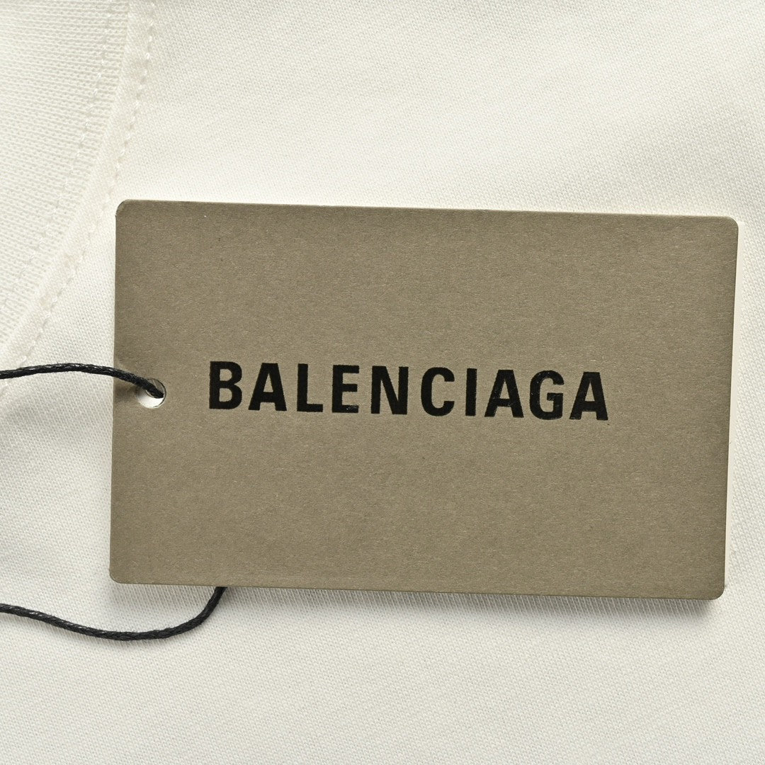 Balenciaga Smoke Print Logo T-Shirt (White)