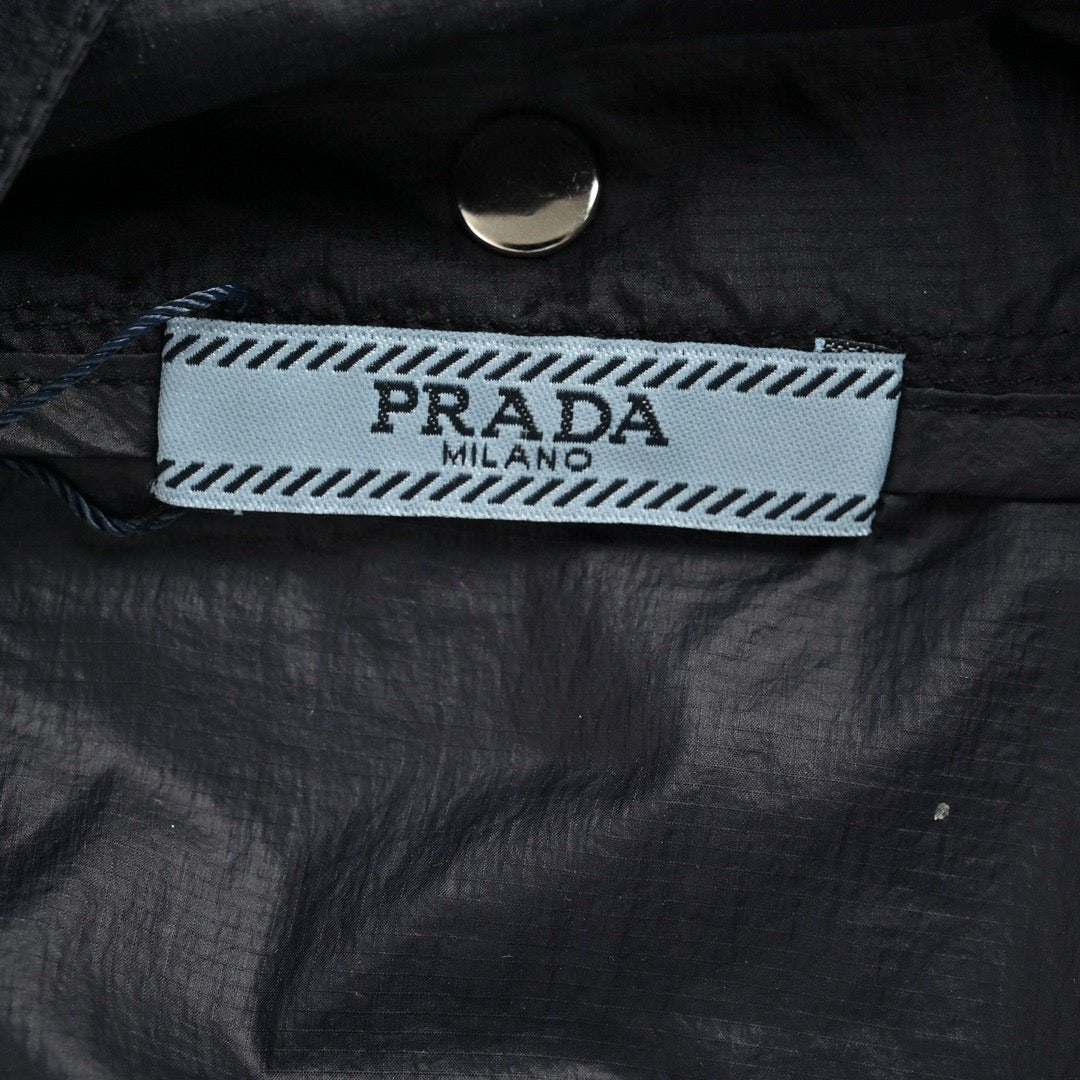 Prada Sleek Black Lightweight Hooded Jacket