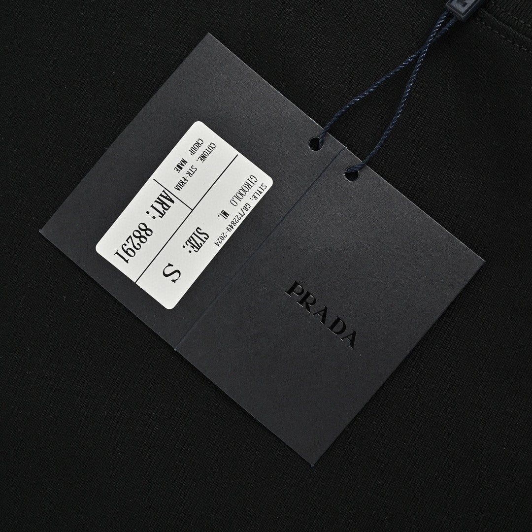 Stylish Prada Milano Logo Black Tee