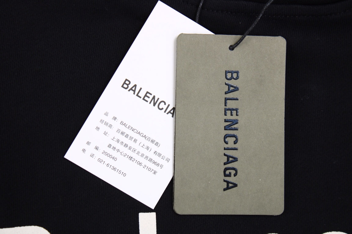 BALENCIAGA PARIS TEAM HOODIE BLACK