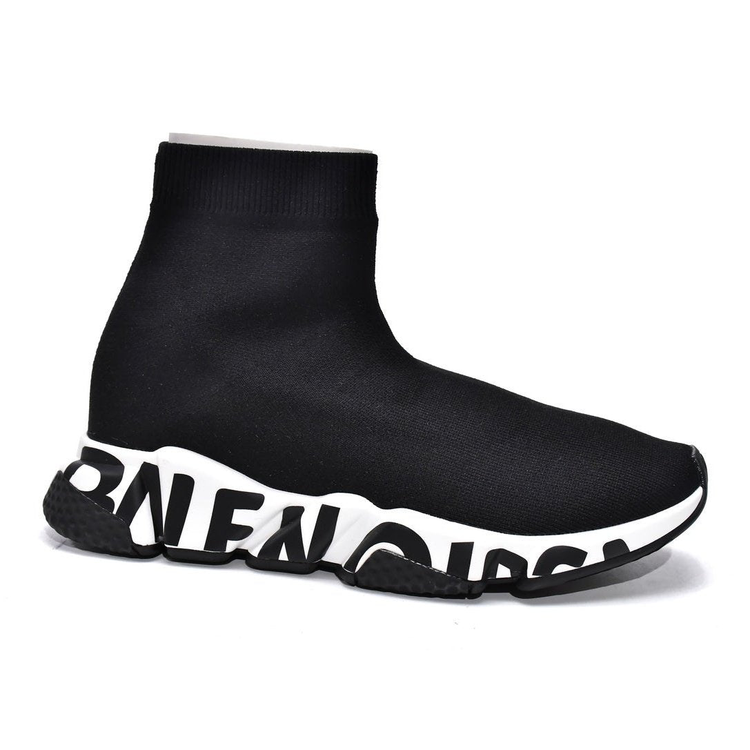 BALENCIAGA SPEED GRAFFITI TRAINER x BLACK WHITE