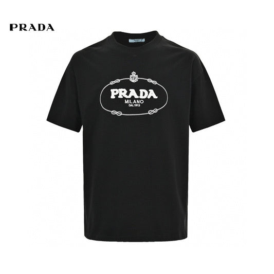 Chic Prada Milano Black Logo Tee