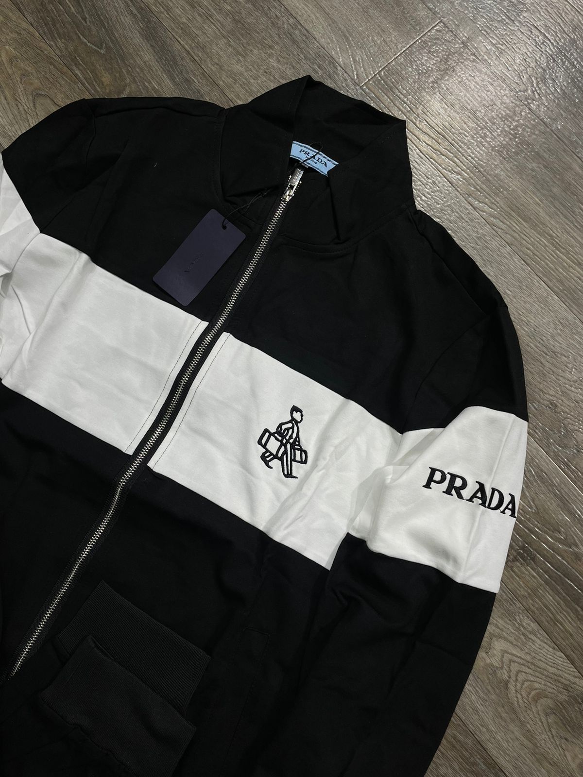 PRADA || Colorblock Zip-Front Jacket With Insert Pockets