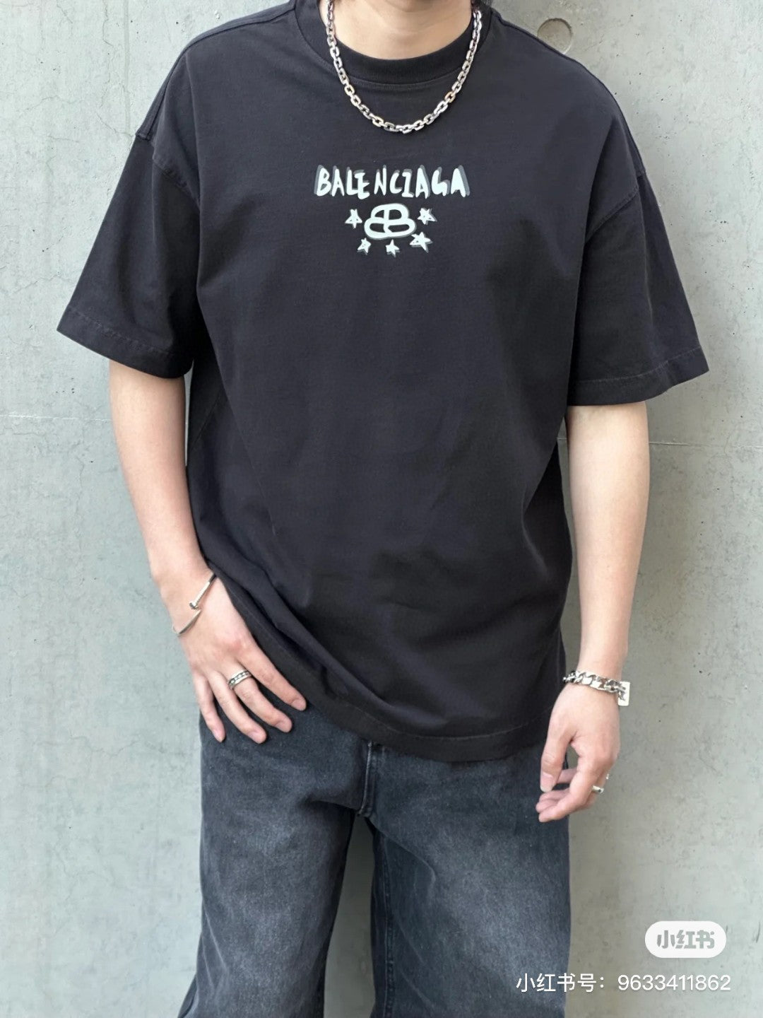 BALENCIAGA STAR GRAPHIC T-SHIRT BLACK