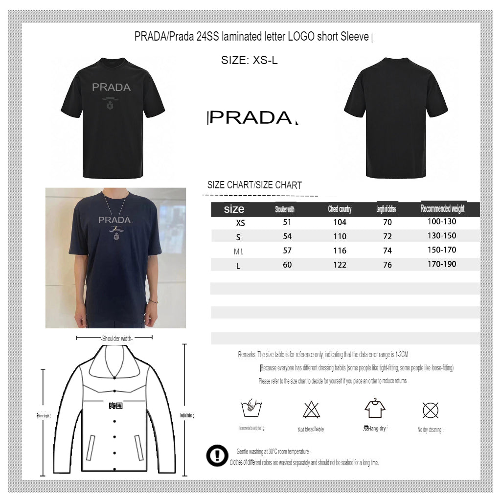 Chic Black Prada T-Shirt with Elegant Branding