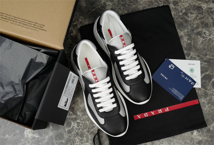 PRADA AMERICA'S CUP BLACK & SILVER SNEAKERS