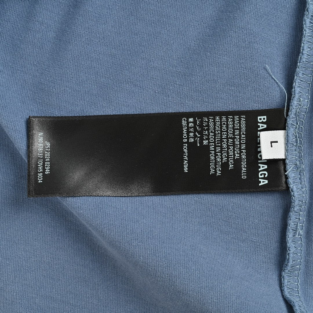 Balenciaga Vintage Logo T-Shirt (Blue)