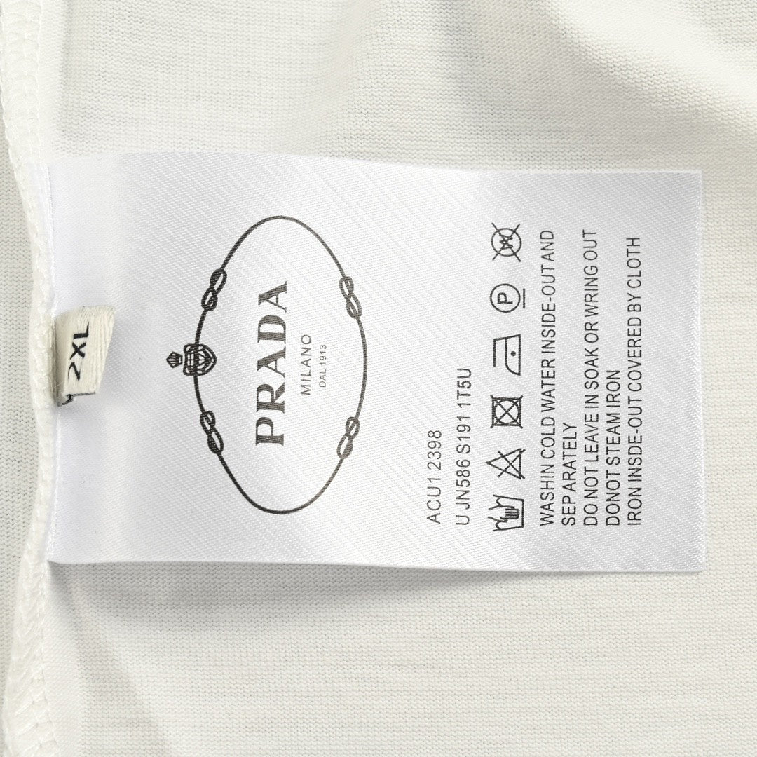 Chic Prada Milano White Logo Tee