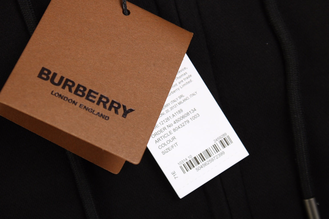 BURBERRY ZIP-UP HOODIE BLACK