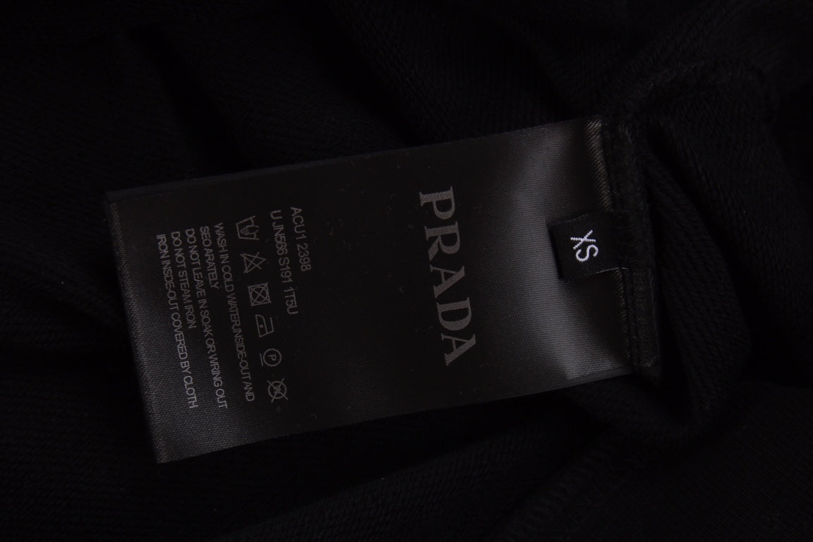 Sleek Prada Milano Black Hoodie for Effortless Style