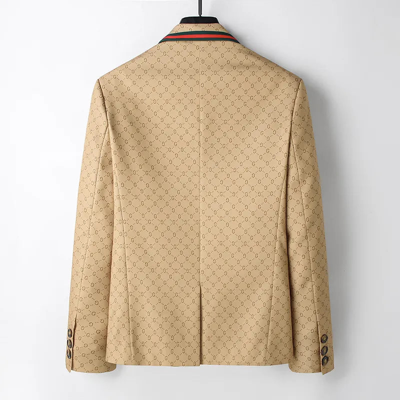 GUCCI || Single Breasted Jacket Blazer In GG Canvas