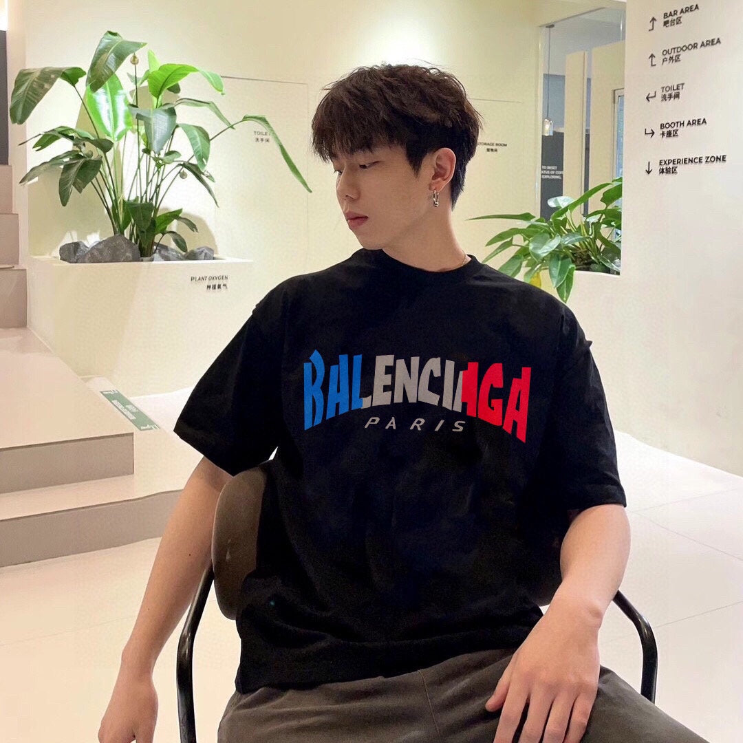 BALENCIAGA FRANCE GRADIENT LOGO T-SHIRT