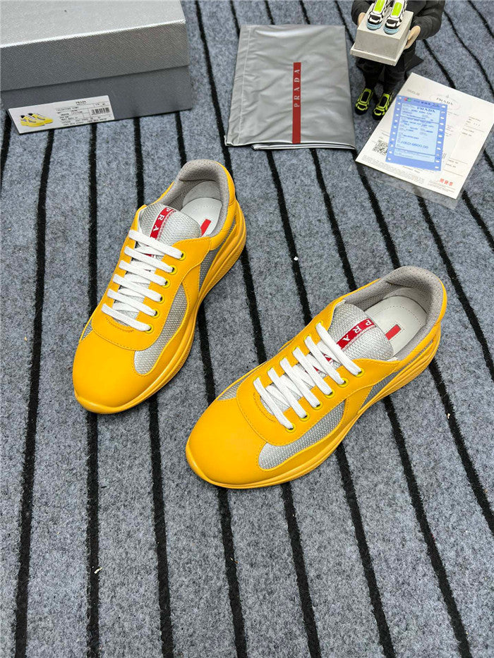 Prada America's Cup Soft Rubber Sneakers in Stylish Yellow and Silver