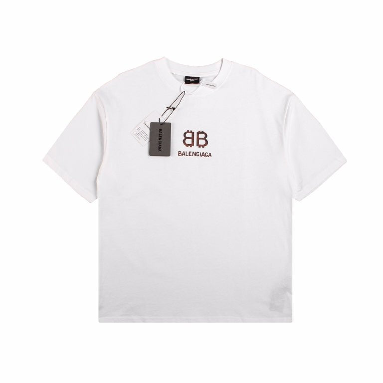 BALENCIAGA DOUBLE B LOGO T-SHIRT WHITE