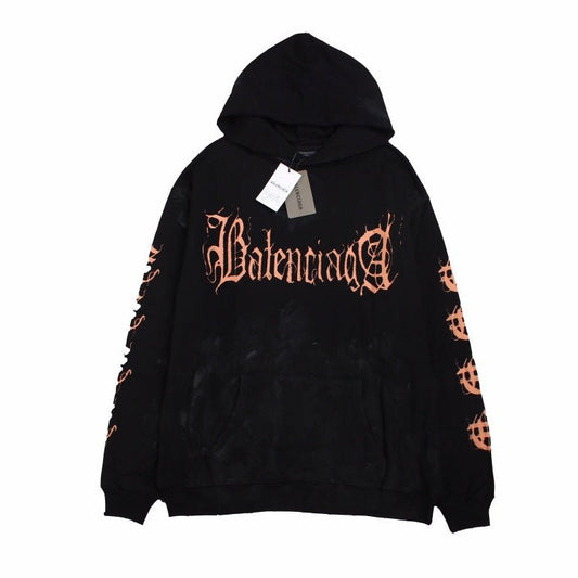 BALENCIAGA LOGO HOODIE BLACK