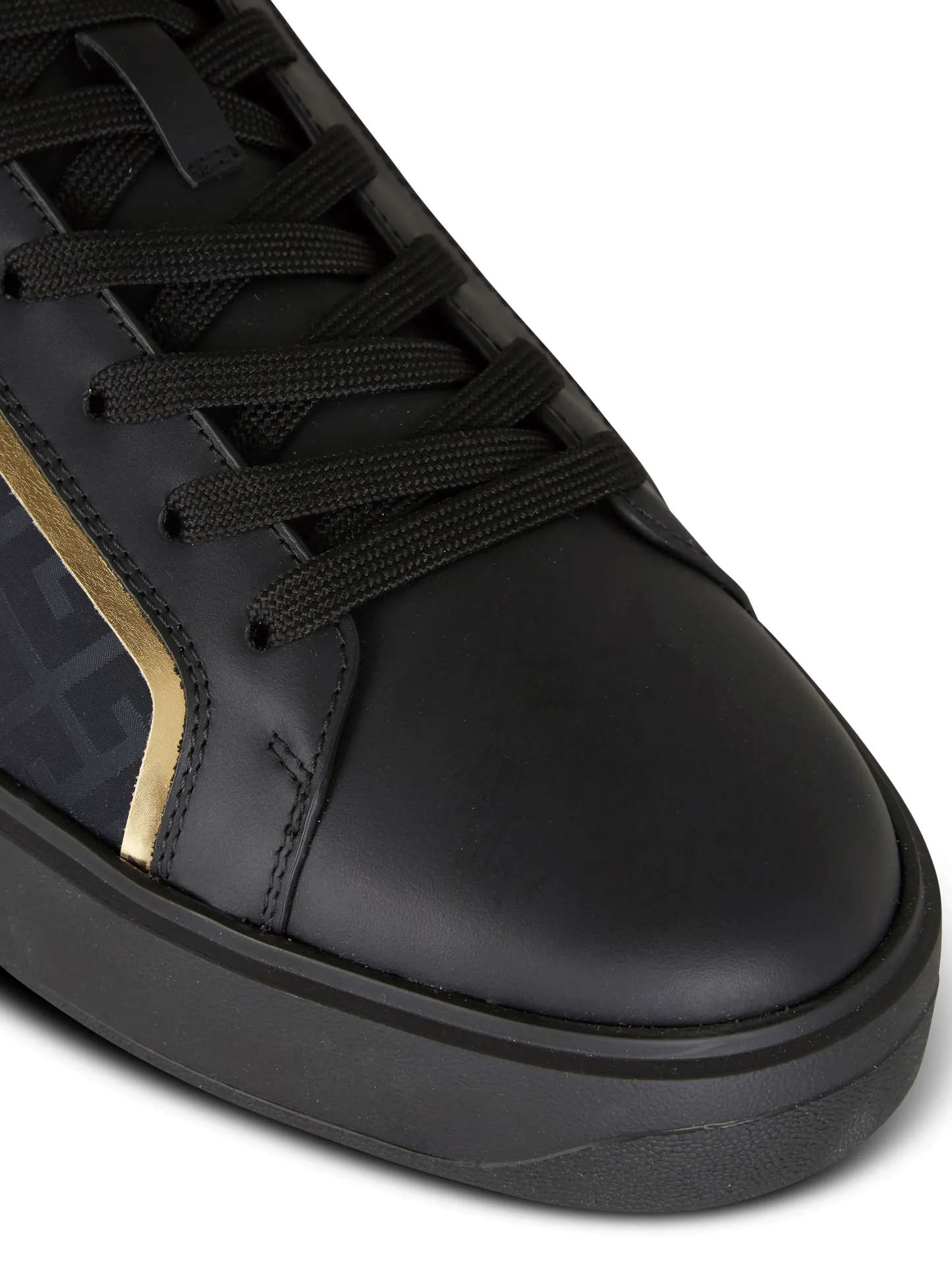 BALMAIN || B-Court Monogrammed Nylon And Leather Sneakers