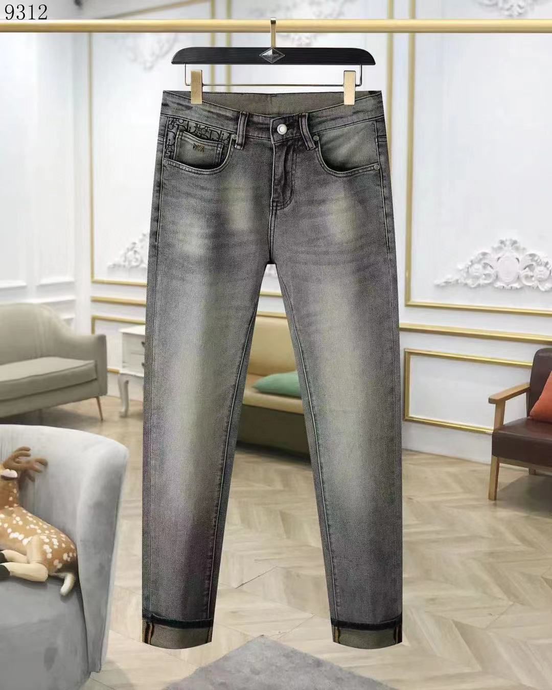 Trendige, super bequeme graue Jeans für Herren