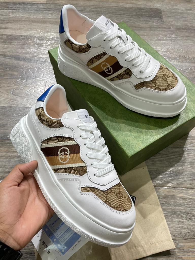 GUCCI || CHUNKY B GG SNEAKER - White/Brown