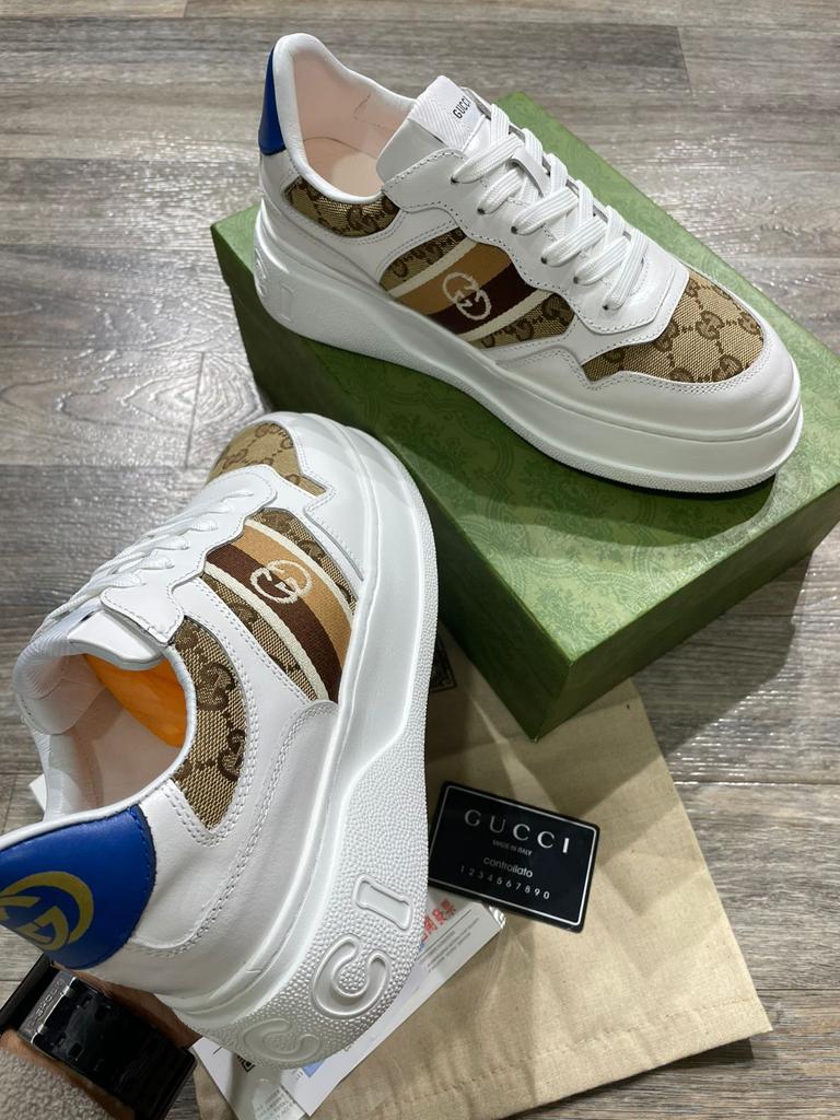 GUCCI || CHUNKY B GG SNEAKER - White/Brown