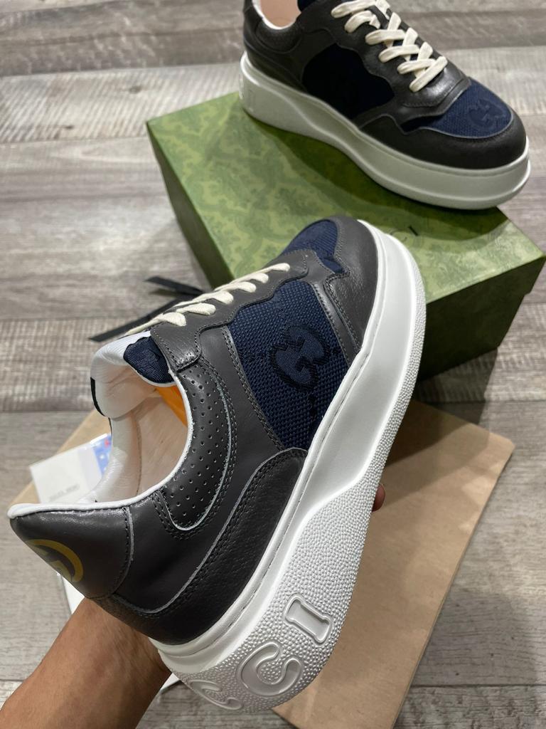 GUCCI || CHUNKY B GG SNEAKER-GREY/BLUE