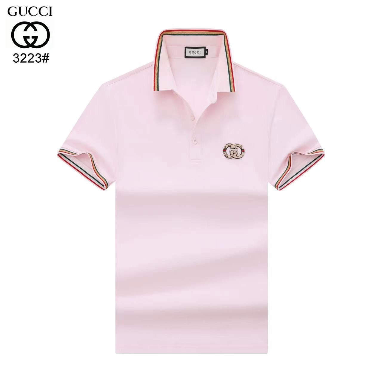 GUCCI || Cotton Polo Shirt With GG Logo