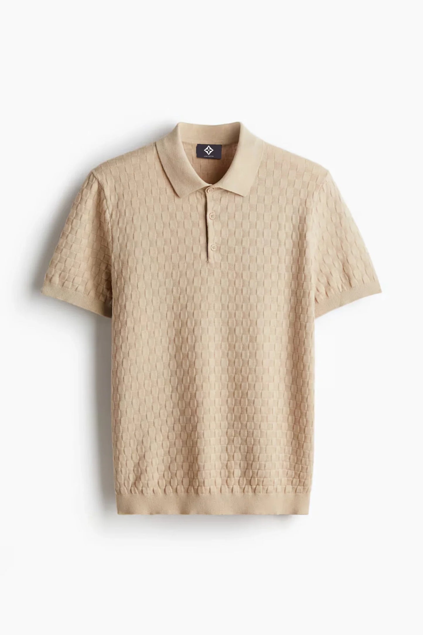 LOUIS VUITTON || Slim Fit Textured-Knit Polo T-Shirt For Girls