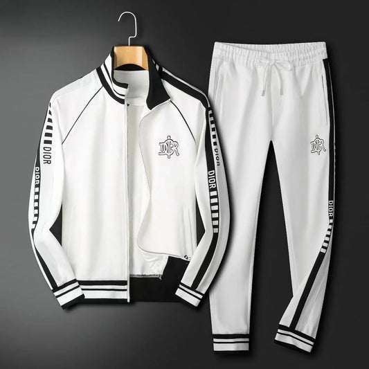 CHRISTIAN DIOR || DIOR Contrast Logo Taping White Tracksuit