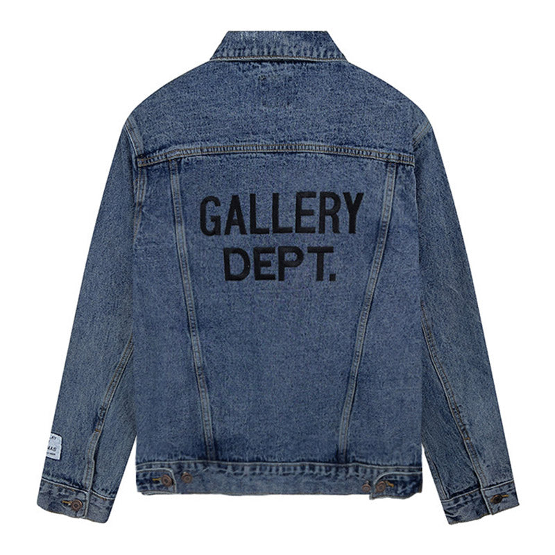 GALLERY DEPT letter embroidered washed denim Jacket