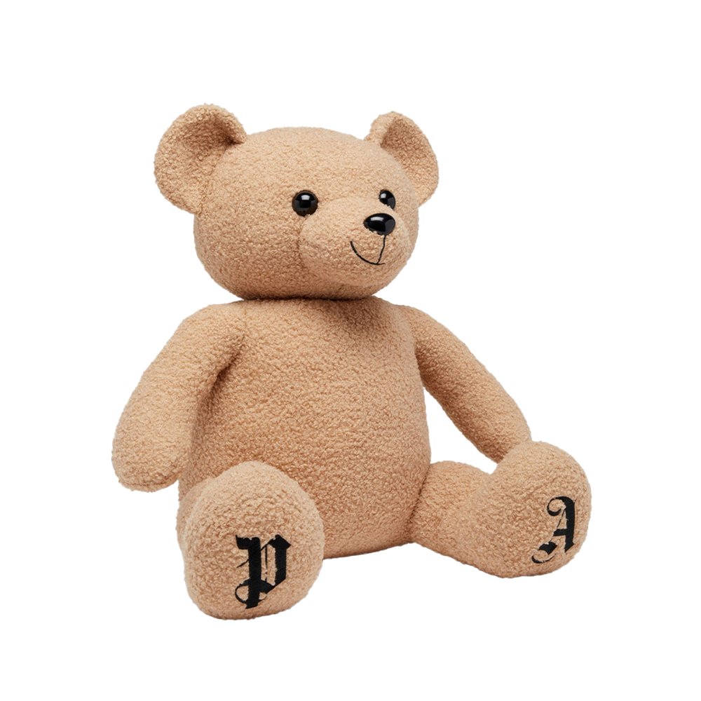 Palm Angels Logo Embroidered Teddy Bear Beige