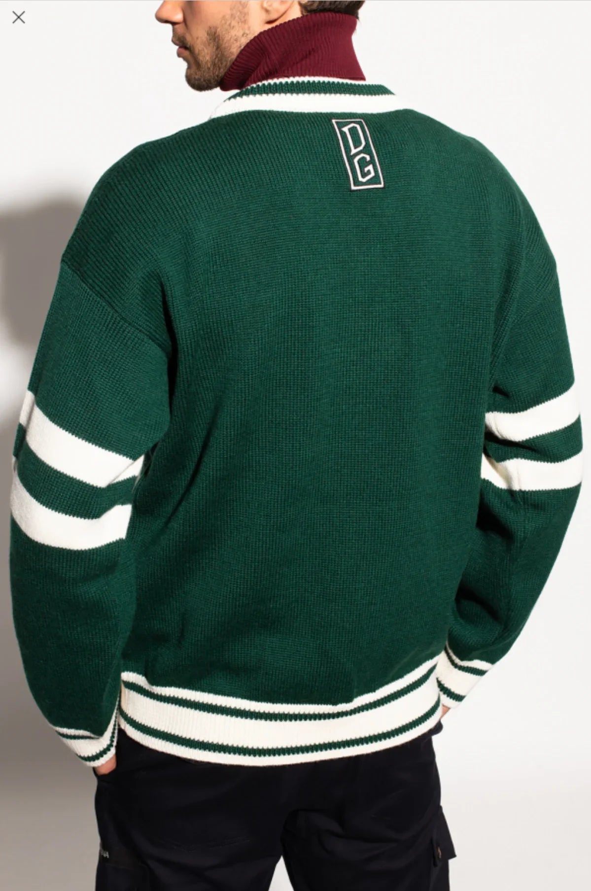 DOLCE & GABBANA || GREEN Logo-Appliquéd Sweater