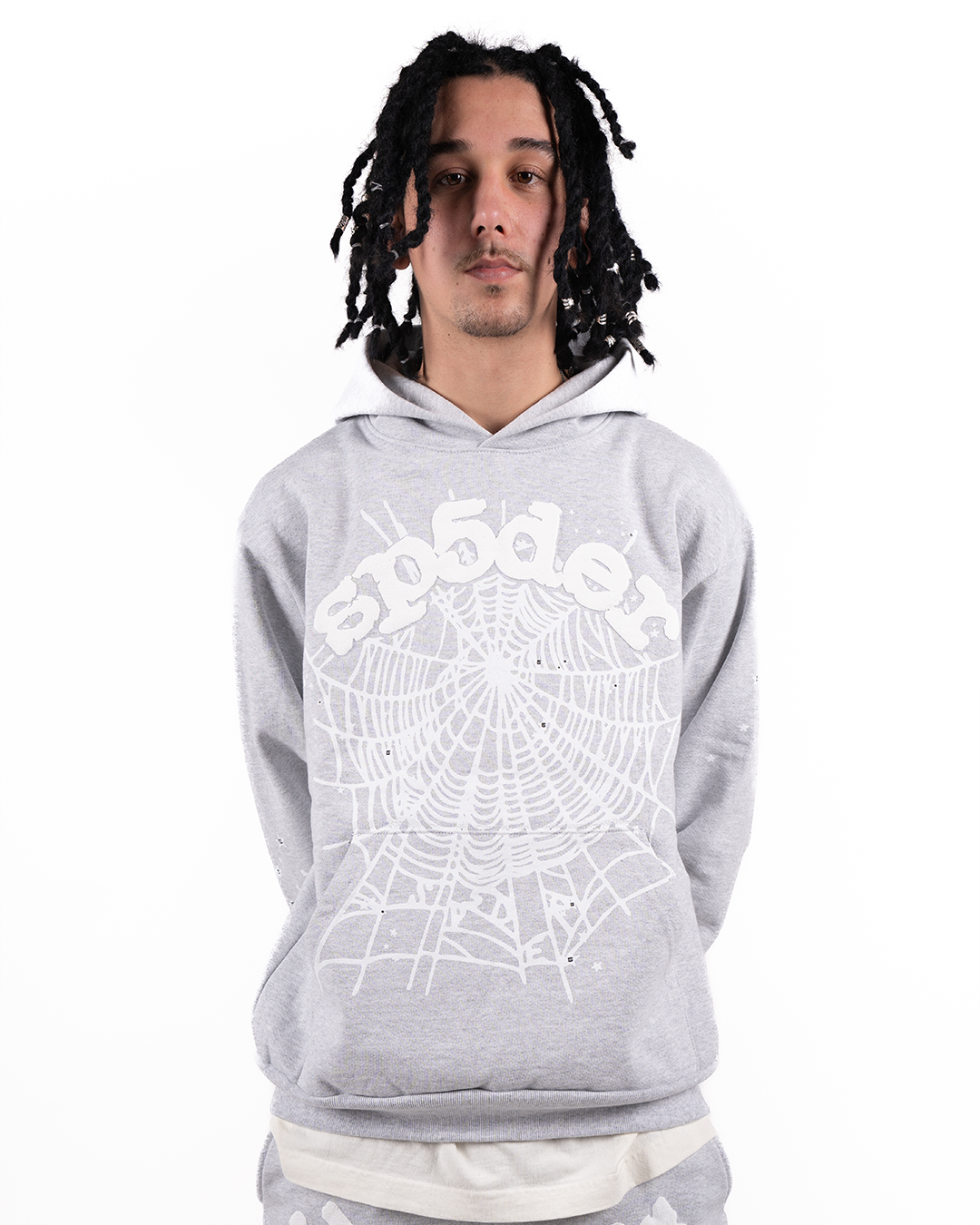 Sp5der OG Web Hoodie Heather Grey