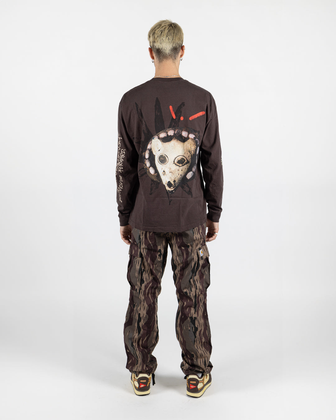 Travis Scott Reverse Jack Long Sleeve T-shirt Brown