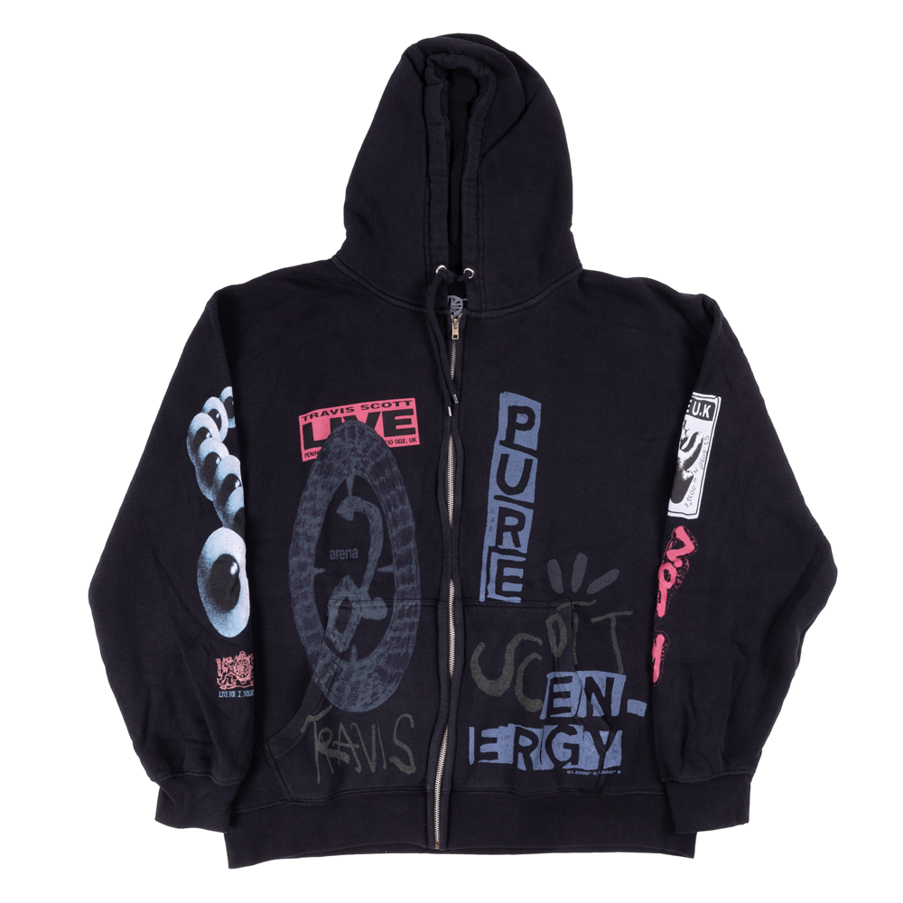 Travis Scott O2 Pure Zip Up Hoodie Black