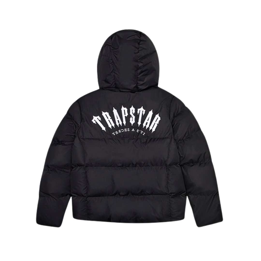 TRAPSTAR IRONGATE HOODED PUFFER JACKET - BLACK