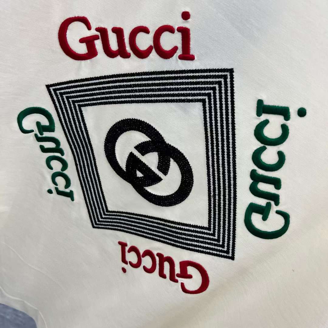 GUCCI DROP SHOULDER COTTON JERSEY PRINTED T-SHIRT