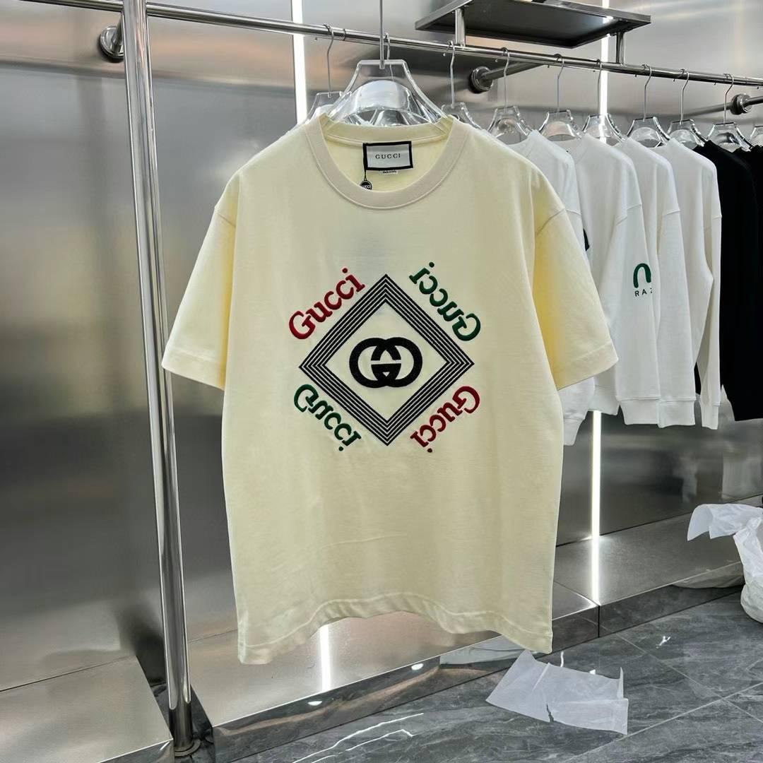 GUCCI DROP SHOULDER COTTON JERSEY PRINTED T-SHIRT