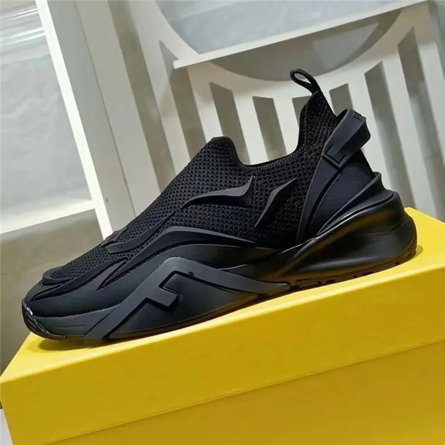 Fendi Flow Black Mesh Running Sneakers