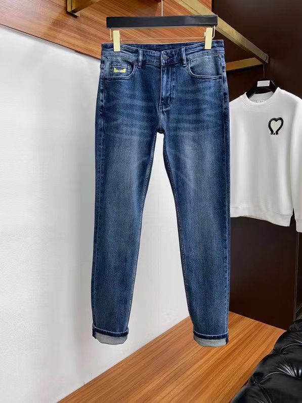 FENDI STRECHABLE LIGHT BLUE JEANS FOR MEN